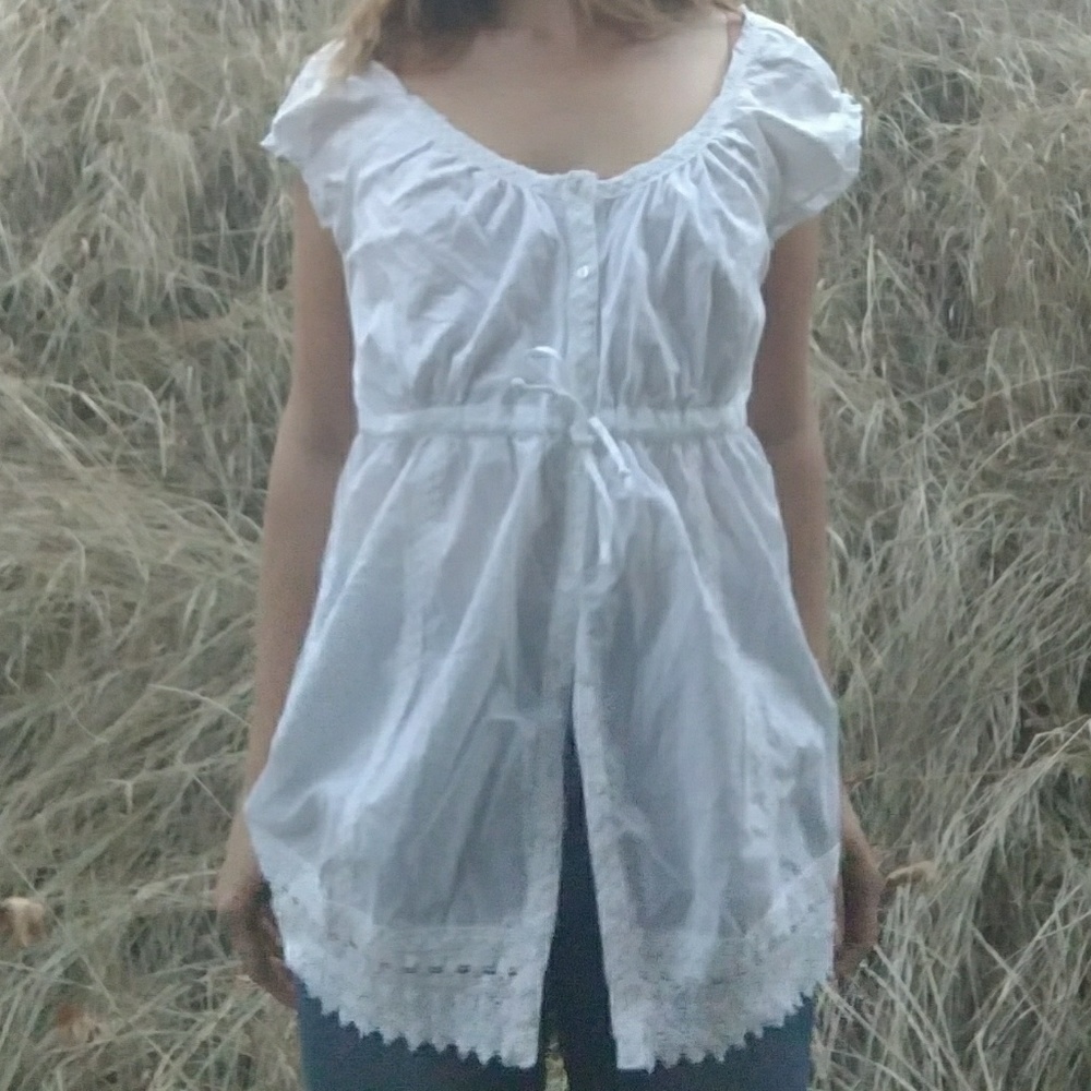 Flowy White Blouse